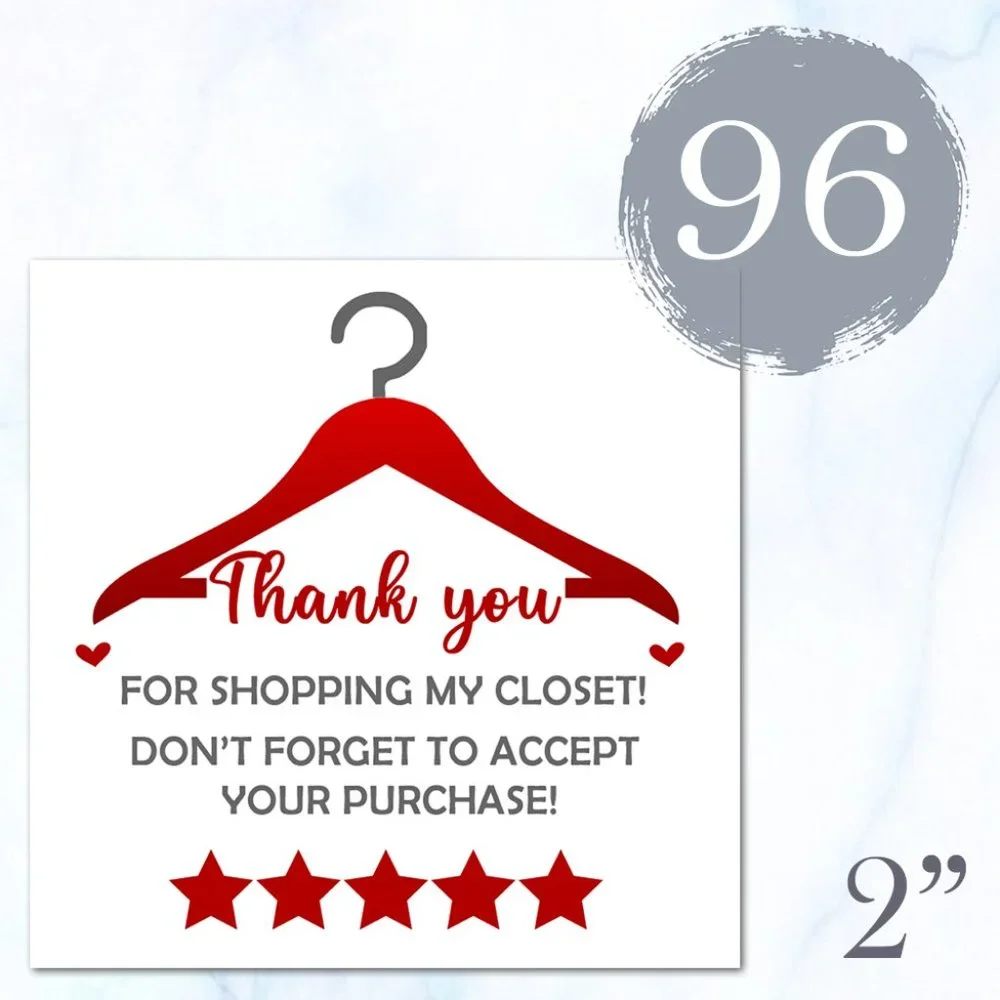 96 Thank You Stickers